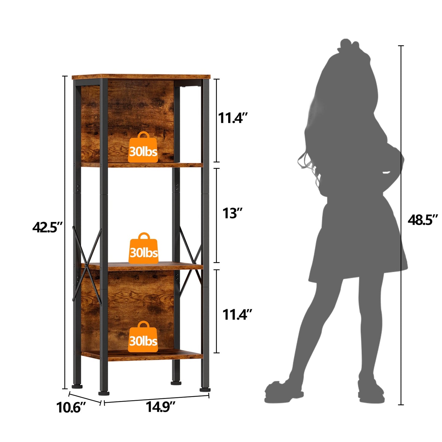 Symnic Bookshelf with Back