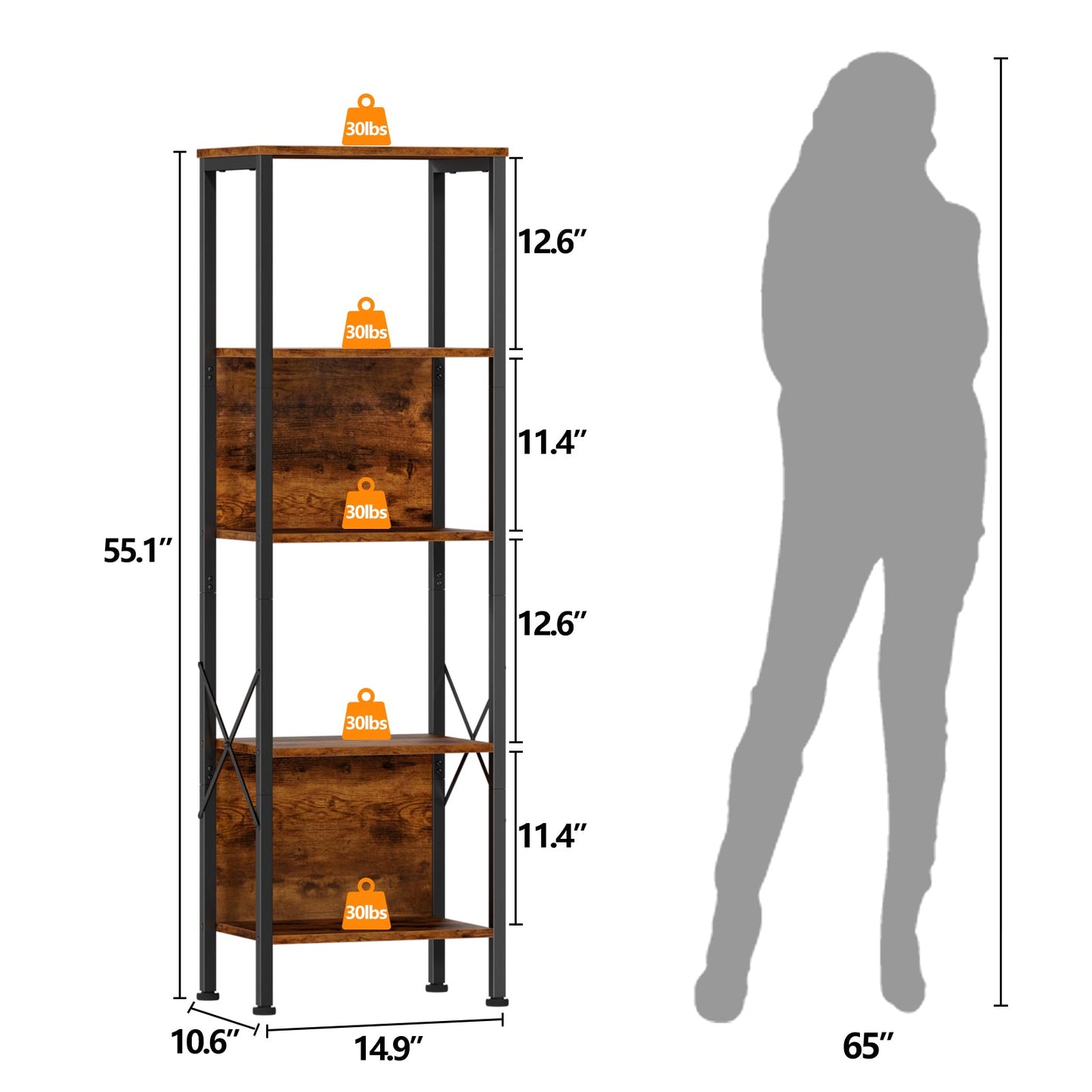Symnic Bookshelf with Back