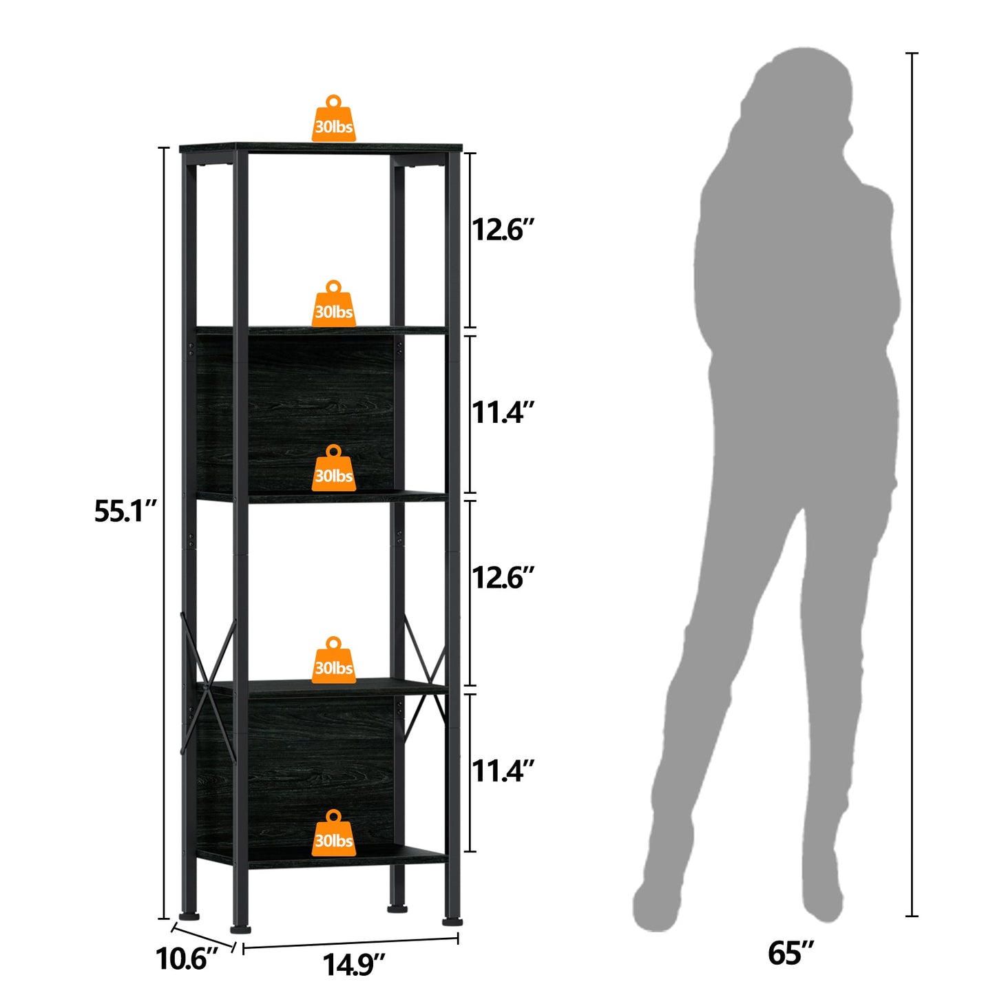 Symnic Bookshelf with Back