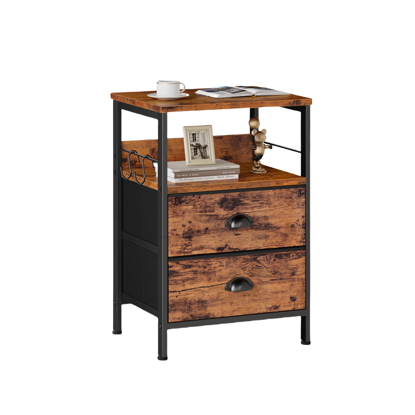 Symnic Nightstand with 2 Fabric Drawers Bedroom Furniture