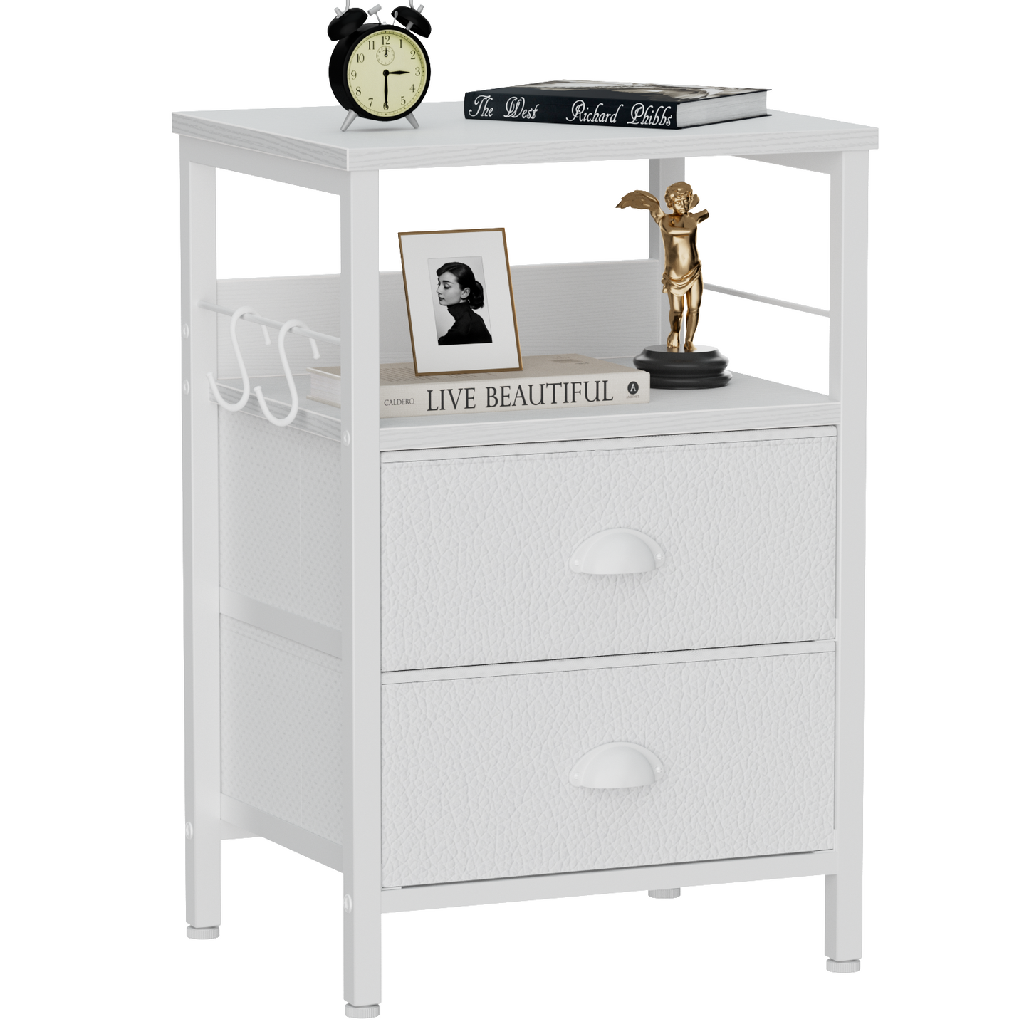 Symnic Nightstand with 2 Fabric Drawers Bedroom Furniture