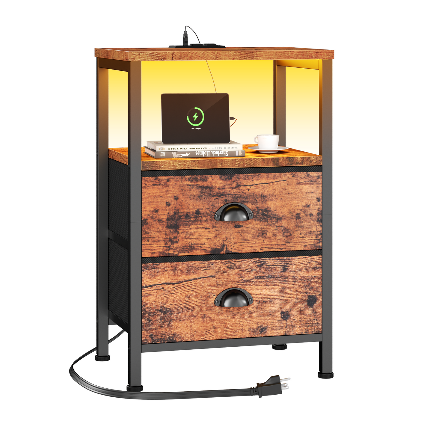 Symnic Nightstand with Charging Station