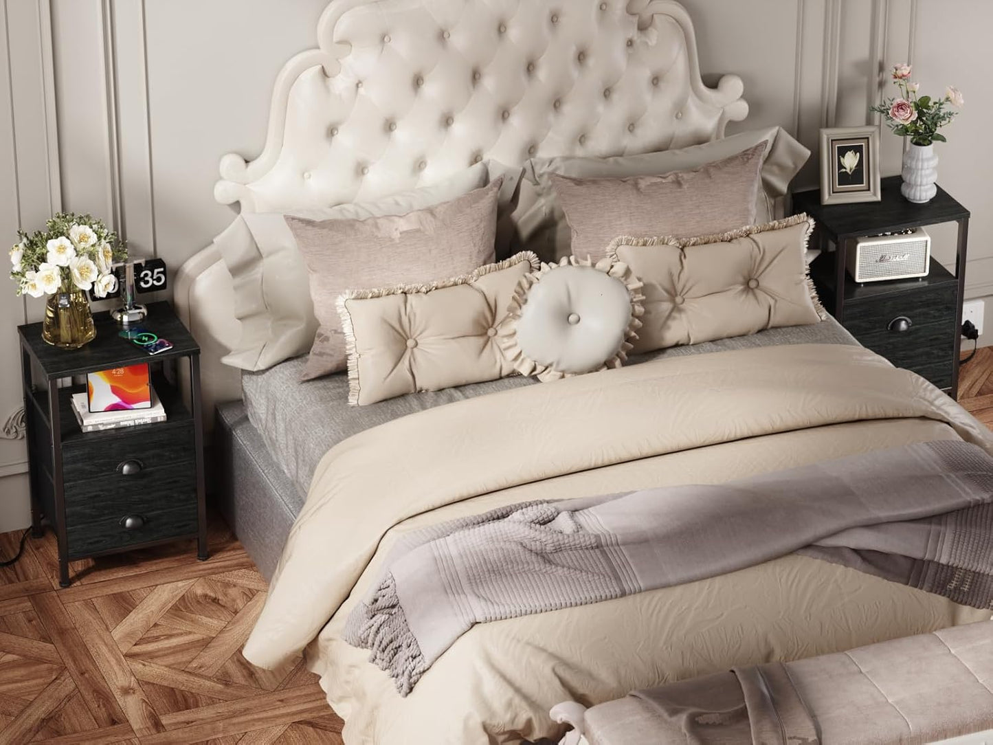 Symnic Nightstand with Charging Station