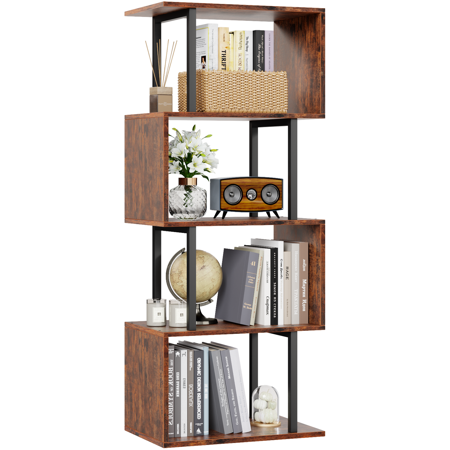 Symnic S-Shaped Geometric Bookcase