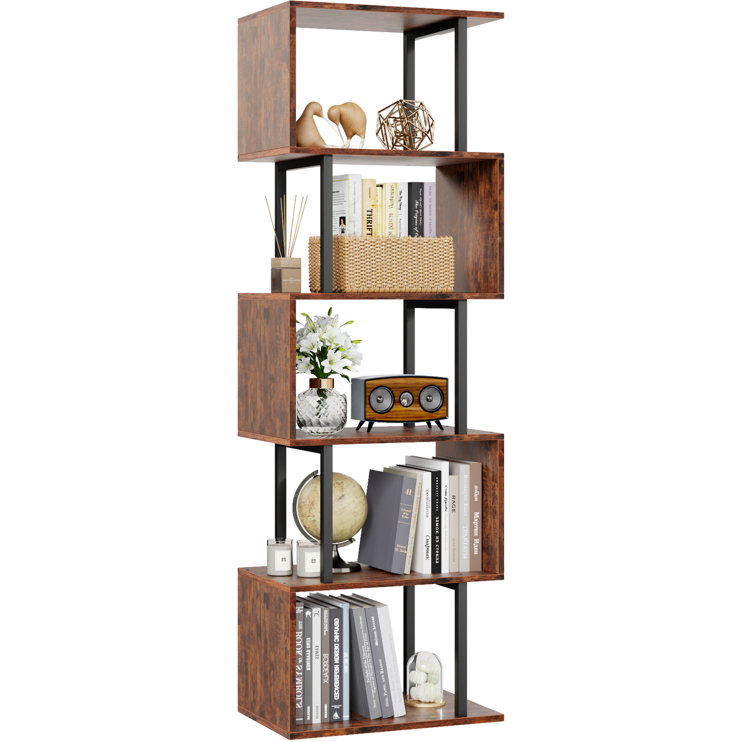 Symnic S-Shaped Geometric Bookcase