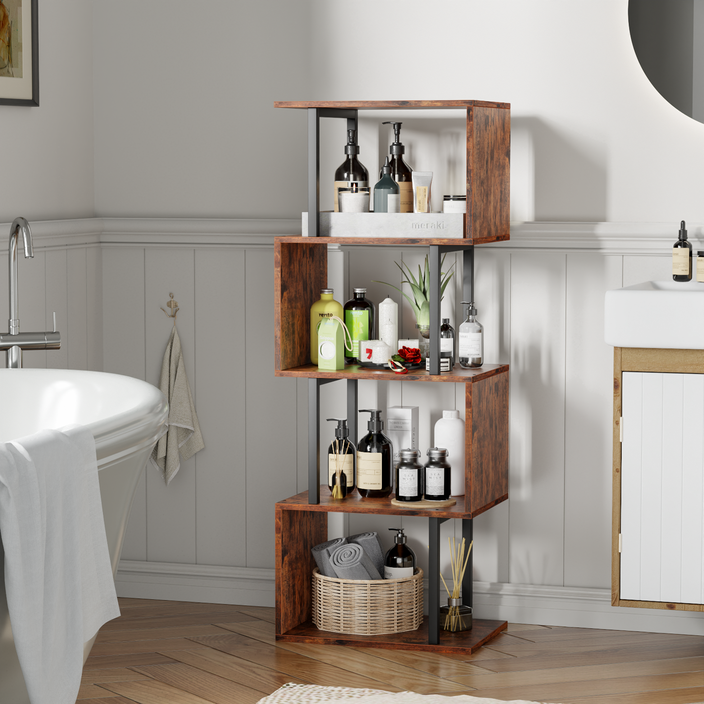 Symnic S-Shaped Geometric Bookcase