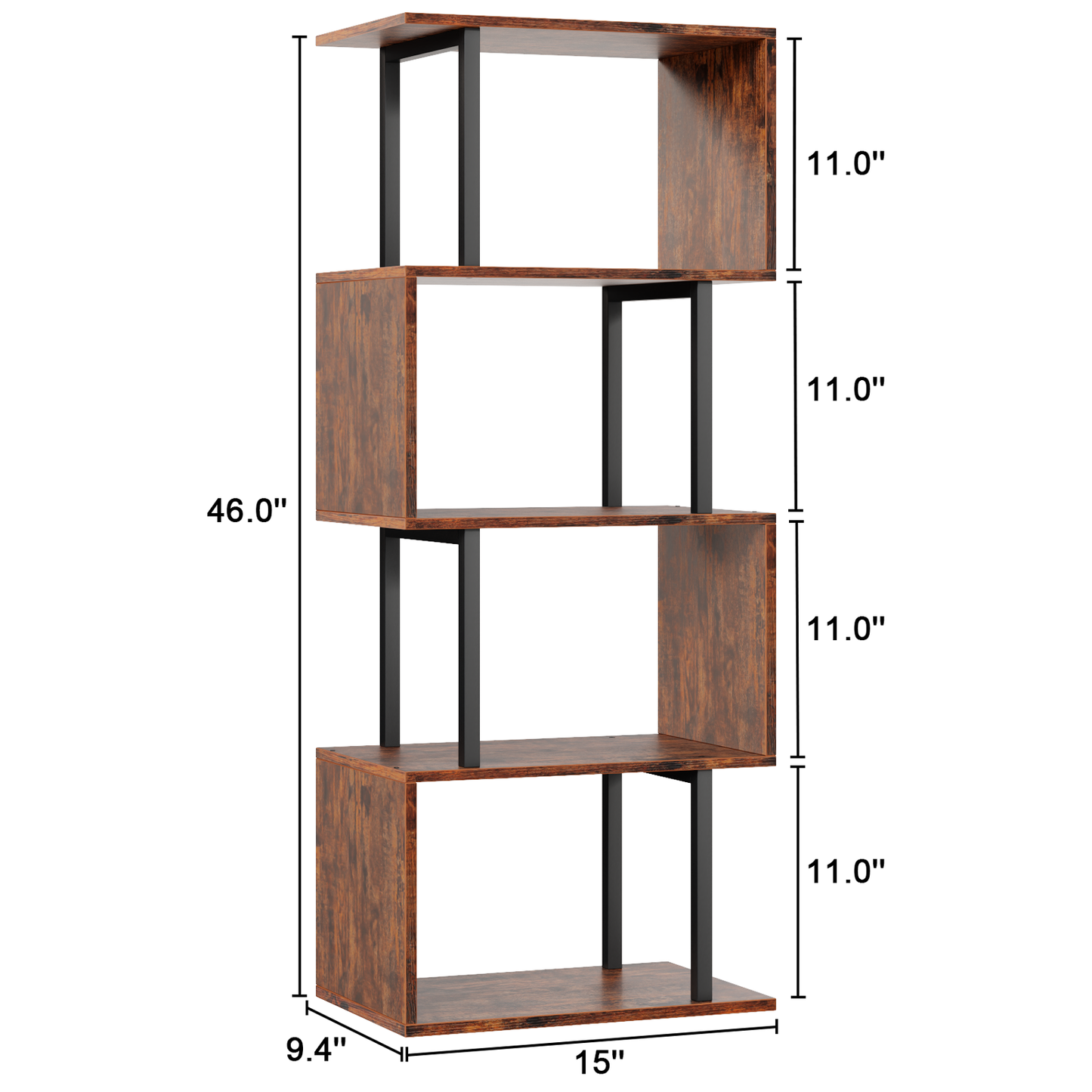Symnic S-Shaped Geometric Bookcase